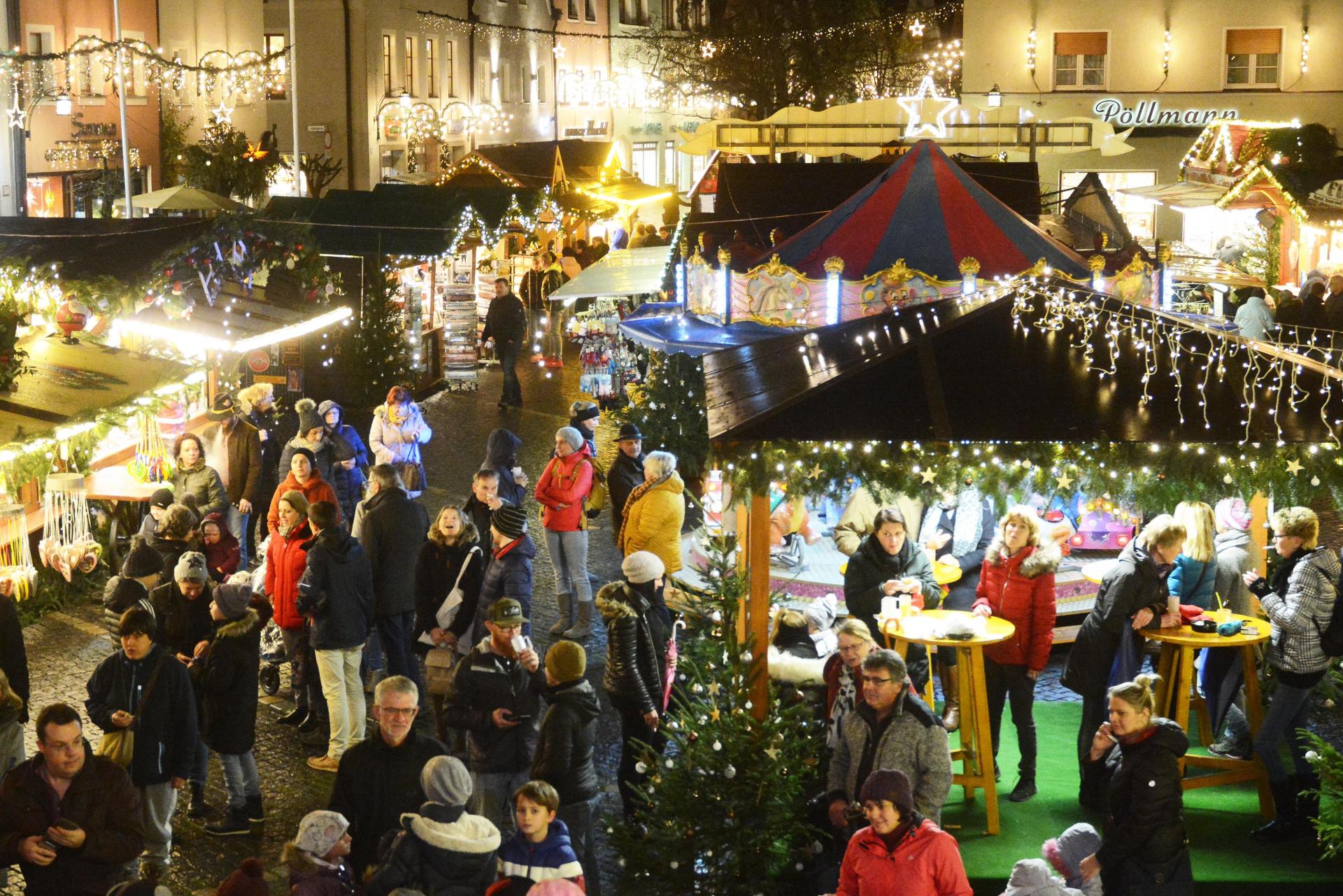 Der Christkindlmarkt auf dem Oberen Markt in Weiden. (Archivbild: Gabi Schönberger)