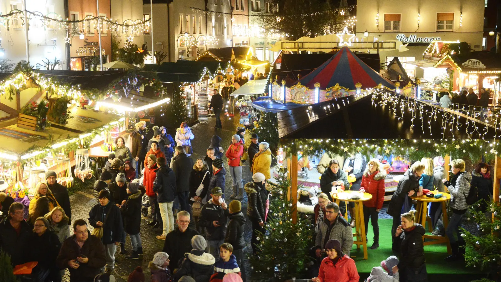 Der Christkindlmarkt auf dem Oberen Markt in Weiden. (Archivbild: Gabi Schönberger)