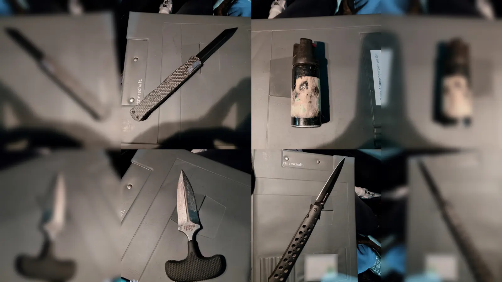 Die Bundespolizei Waidhaus hat bei Kontrollen auf der A 6 mehrere verbotene Waffen sichergestellt. (Bild: Bundespolizei)