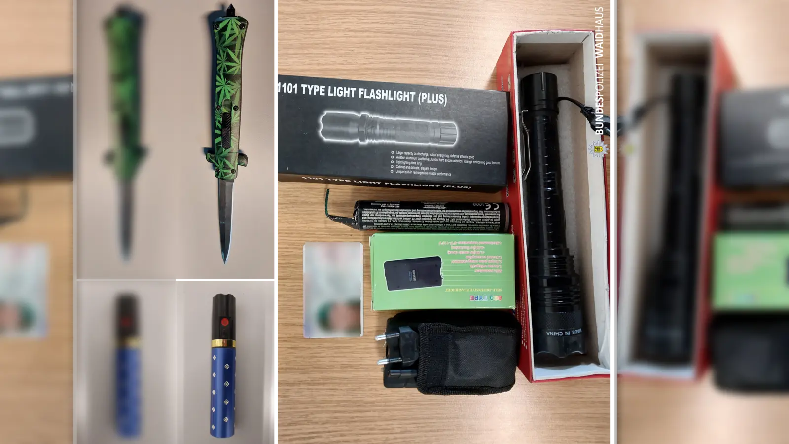 Bei Kontrollen in Waidhaus und Waldsassen hat die Bundespolizei zahlreiche Waffen und Pyrotechnik sichergestellt. (Symbolbild: Bundespolizei)