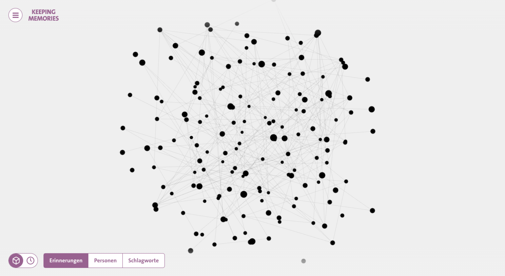 Jeder Punkt stellt eine Erinnerung dar. (Screenshot: KZ-Gedenkstätte Flossenbürg)