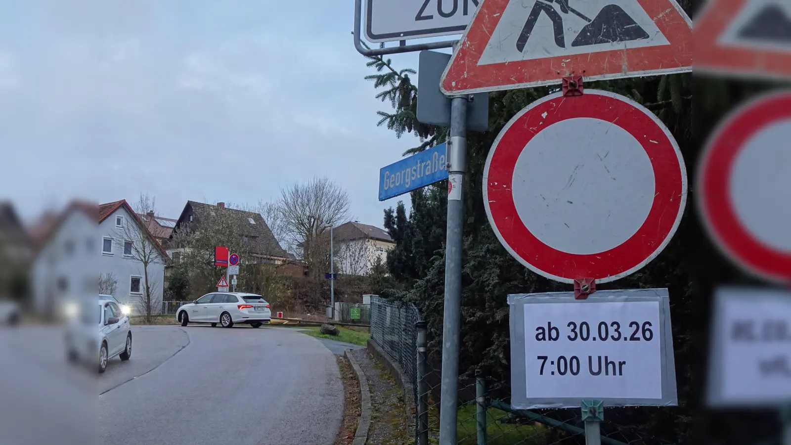 Am Montag um 7 Uhr beginnt die Straßensperrung in der Georgstraße in Neustadt/WN. (Bild: ui)