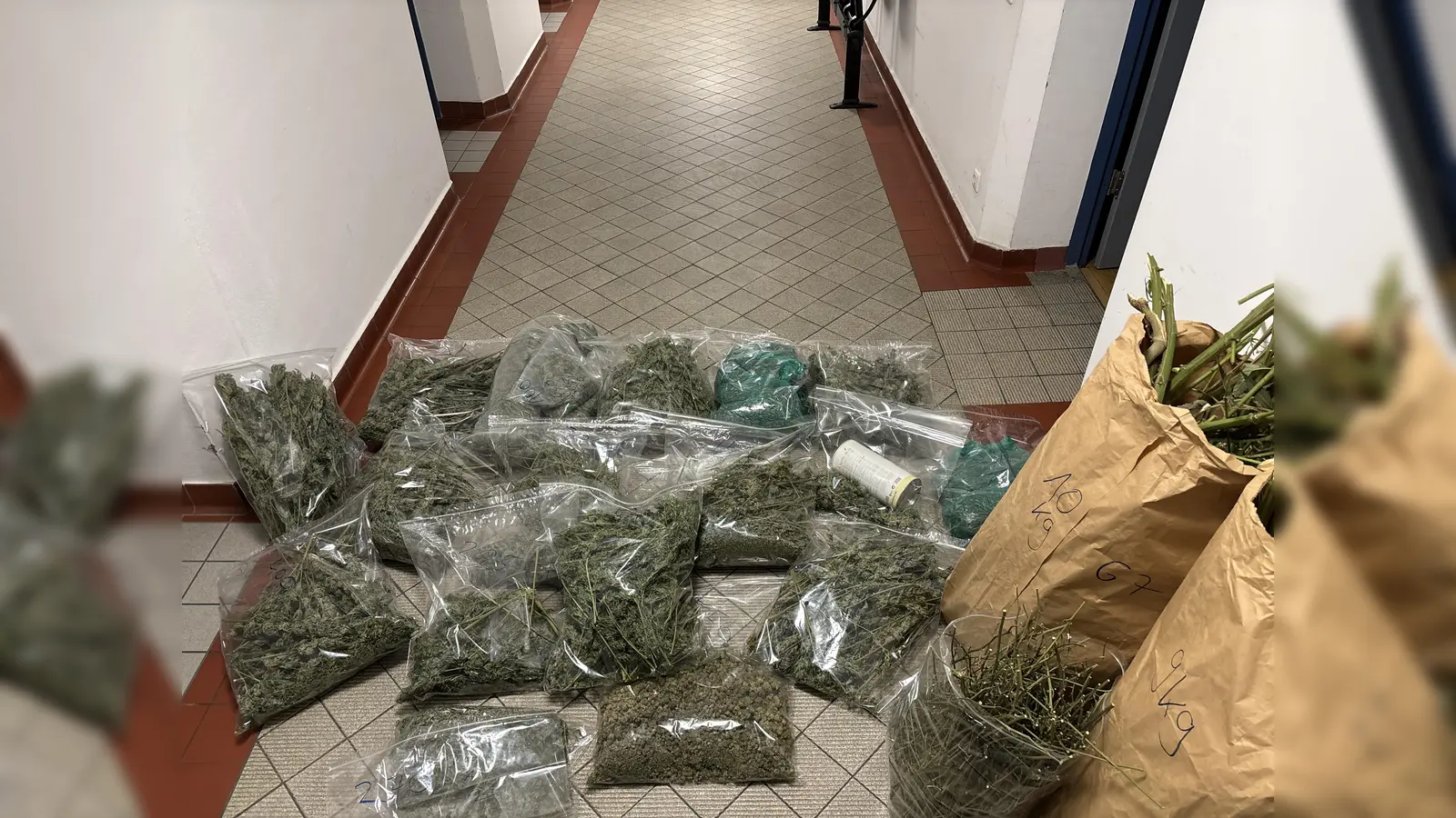 Die Polizei hat mehrere Kilo Cannabis sichergestellt - drei Brüder müssen sich wegen gemeinschaftlichem Anbau und Handel mit Cannabis verantworten.<br> (Bild: KPI Regensburg )